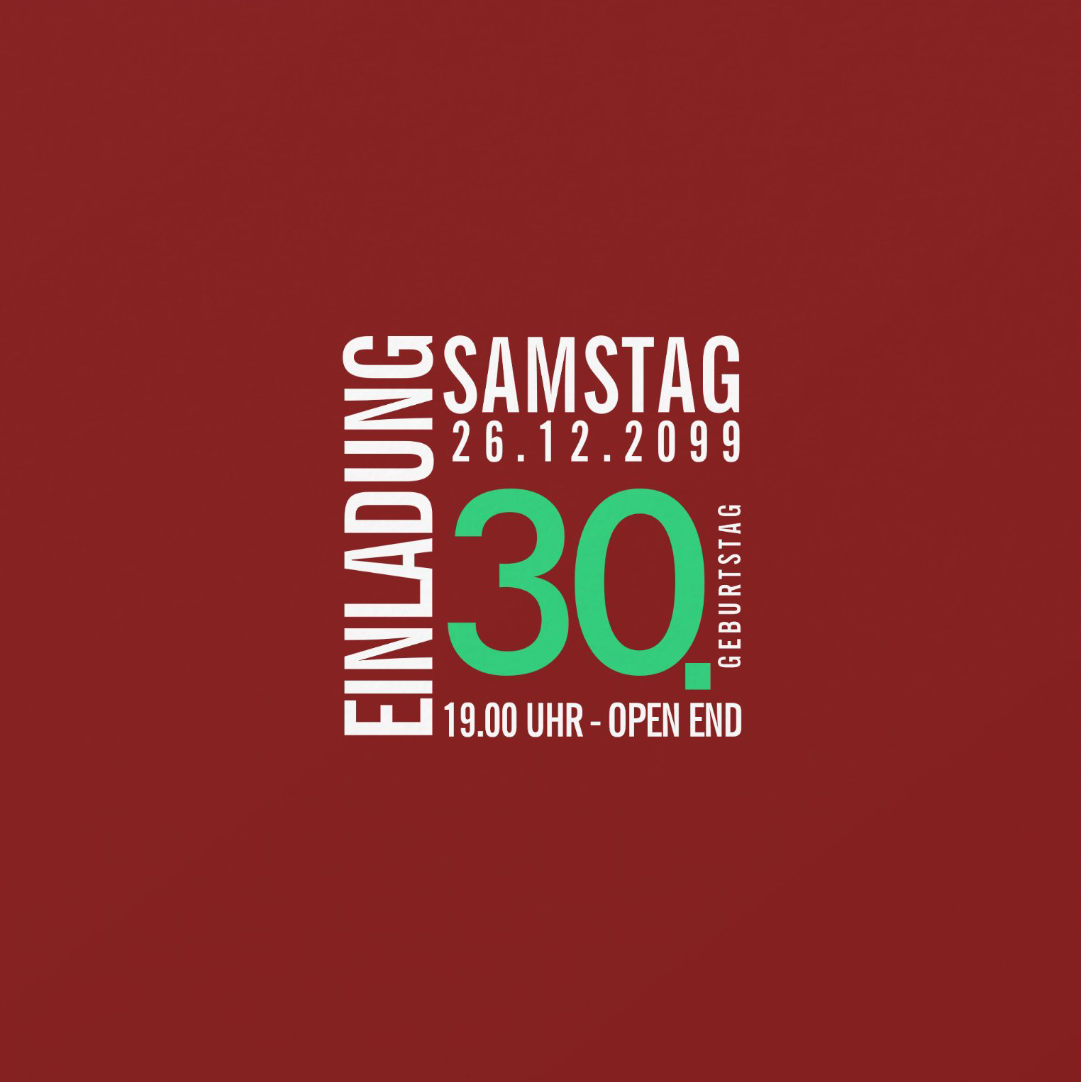 Geburtstagseinladungen – Einladungskarten 30. Geburtstag