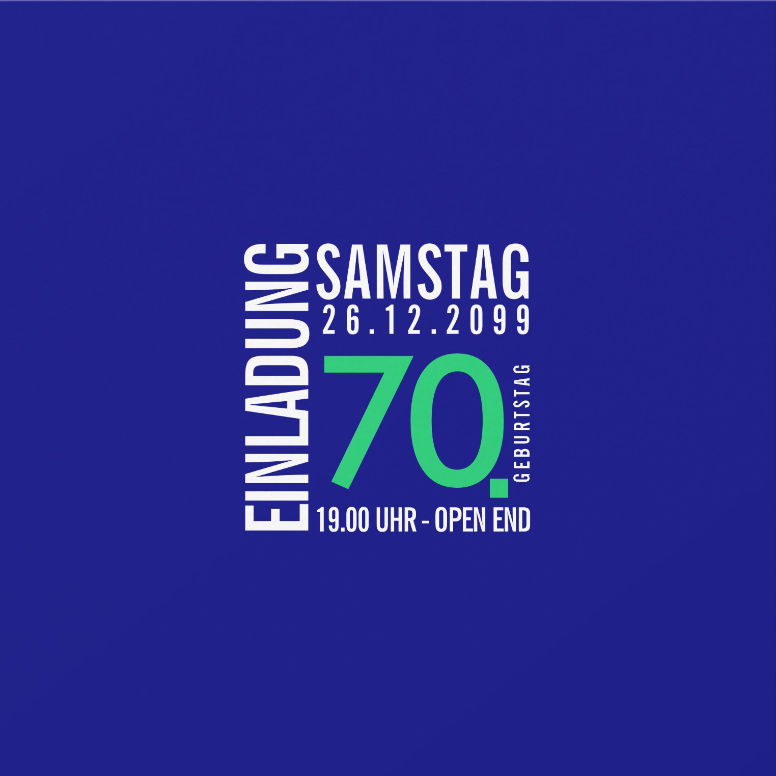 Geburtstagseinladungen – Einladungskarten 70. Geburtstag